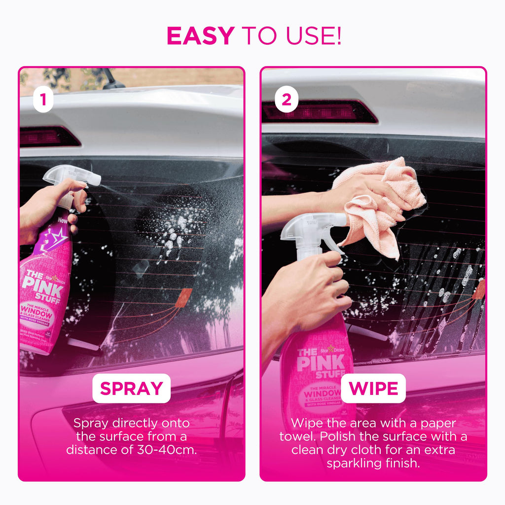 Stardrops - The Pink Stuff - The Miracle Window & Glass Cleaner with Rose Vinegar 3-Pack Bundle (3 Window & Glass Cleaner)