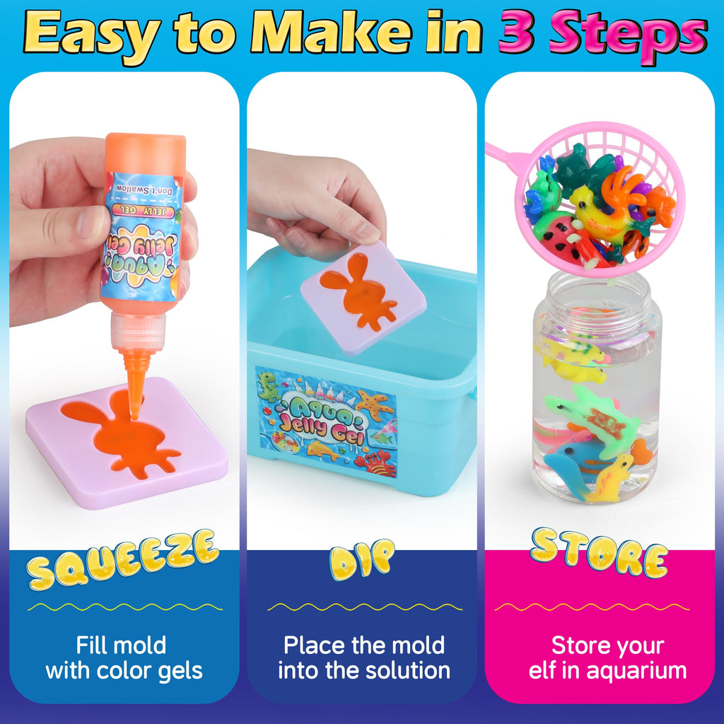 wookidel Magic Gel Water Elf Toy Kit, Aqua Fairy Water Gel Kit for Kids