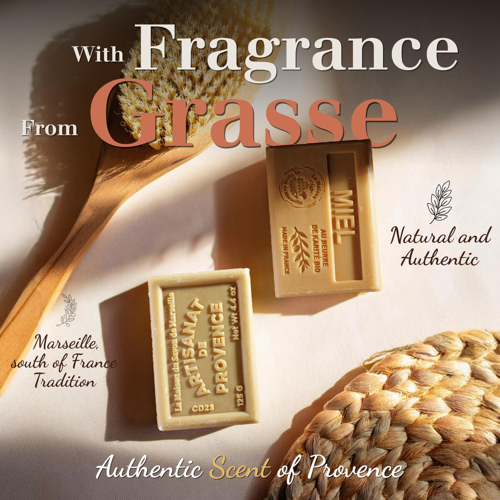 Olive Oil Soap Savon de Marseille Soap – Traditional French Milled Soap with Organic Shea Butter, Moisturizing Marseille Soap Bar Made in France, French Soap Bar, 3 x 4.4 oz – La Maison Du Savon