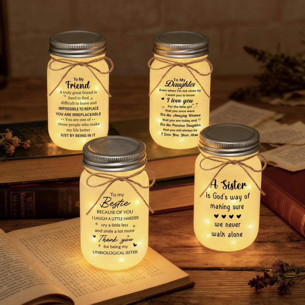 LE XIAOXI Best Friend Birthday Gifts for Women, Mason Jar Night Lights - Christmas Mother's Day Birthday Gifts for Women Friendship