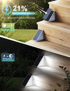 AUDLES LED Solar Step Lights Waterproof Outdoor Stair Lights, Solar Deck Lights Outdoor Decor IP67 Solar Lights for Yard, Patio, Garden, Walkways, Front Door, Pathway, Driveway (8)