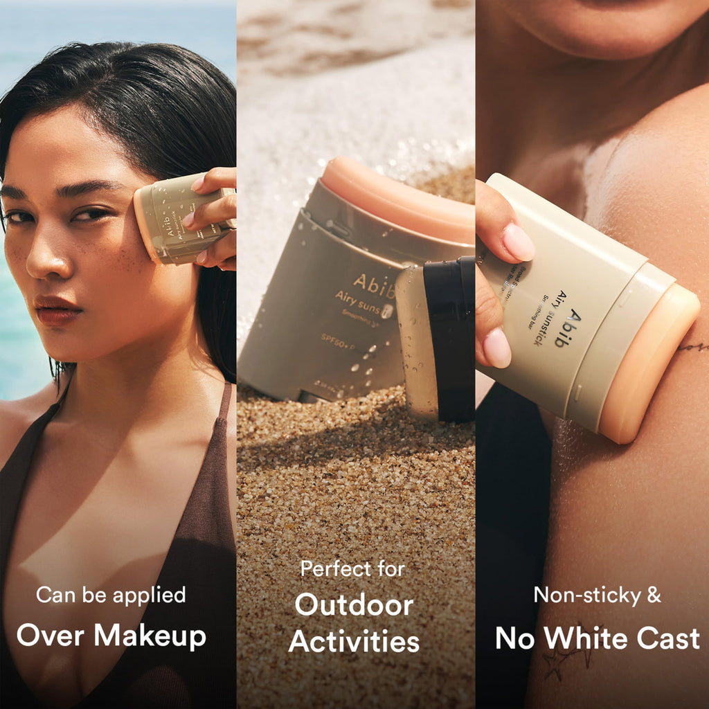 Abib Airy Sunstick Protection Bar Broad Spectrum SPF50+ 0.81 oz / 23 g (Semi-matte) | Korean Suncreen Stick Suncare Sunblock, No Whitecast, Protector Solar Barra, Water resistant