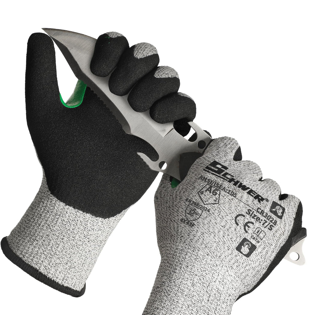 Schwer 24 Pairs Cut Resistant Work Gloves ANSI A6 Cut Proof Glove CR3028, with Reinforced Thumb, Touchscreen Working Gloves for Men and Women Used for Woodworking, Glass Cutting, Construction, S