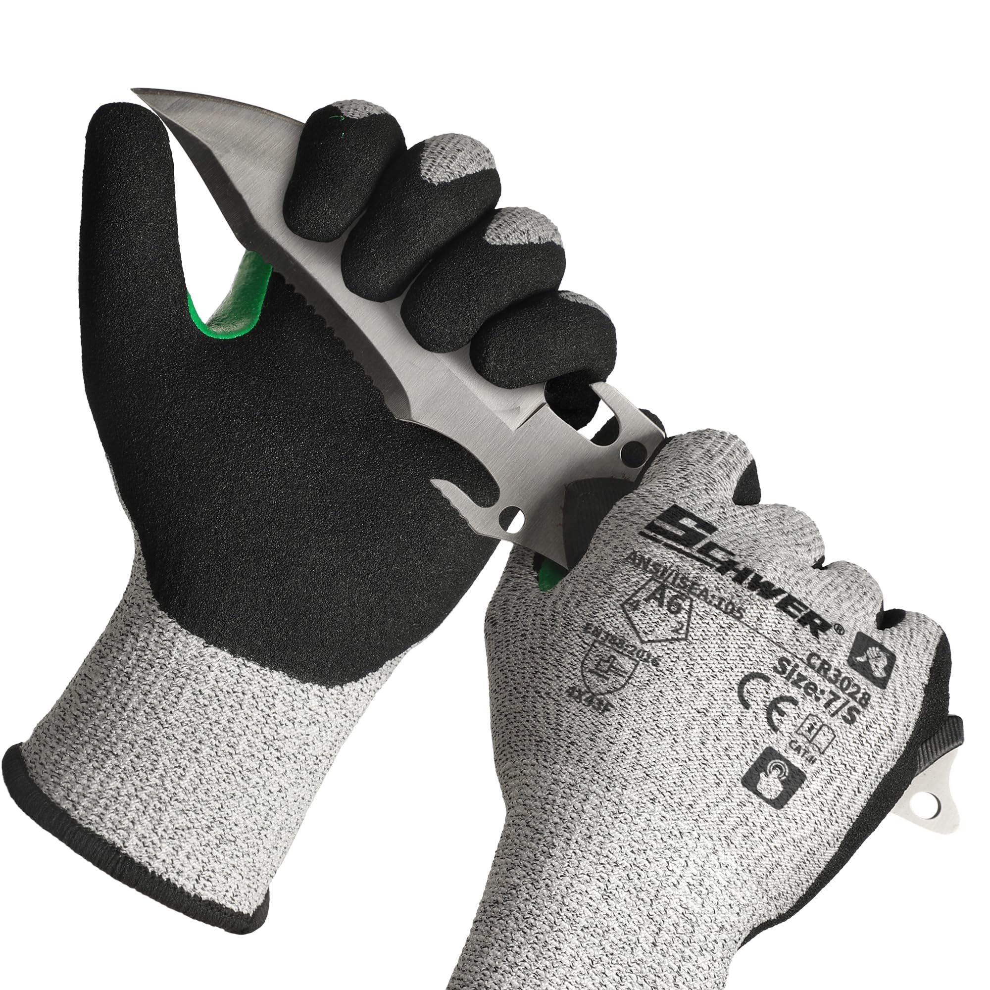 Schwer 24 Pairs Cut Resistant Work Gloves ANSI A6 Cut Proof Glove CR3028, with Reinforced Thumb, Touchscreen Working Gloves for Men and Women Used for Woodworking, Glass Cutting, Construction, S