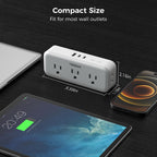 Multi Plug Outlet Extender, Wall Charger, TESSAN Multiple Plug Surge Protector, 5 Outlets and 3 USB (2 USB C), Electrical Power Expander with Surge Protector Spaced for Home Office Dorm Room