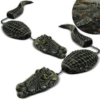 Floating Crocodile Sculpture, 3-Section Simulated Floating Alligator, Pond Floating Alligator Bait for Garden Pond Backyard Decoration (2-Pack)