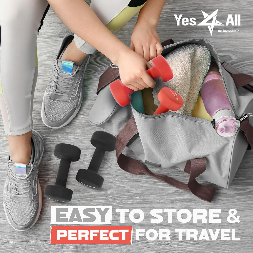 Yes4All 9 lbs Dumbbells Neoprene with Non Slip Grip ��� Great for Total Body Workout ��� Total Weight: 18 lbs (Set of 2)