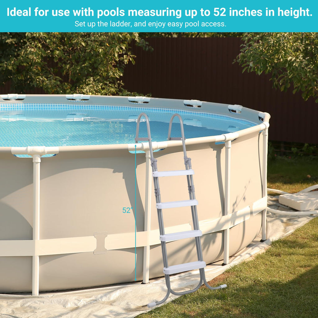 Outvita Heavy Duty Pool Ladder with Removable Steps for 52 Inch Depth Above Ground Pools, 300 Pound Capacity