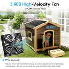 Solar Powered Fan for Chicken Coop Vent Outside with 2 Exhaust Fans 15W