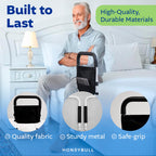 HONEYBULL Bed Rails for Elderly Adults - Medical Bed Assist Rail with Support Bar, Storage Bag & Safety Strap, Fits King, Queen, Full, and Twin Beds – Mobility Assistance for Elderly or Disabled