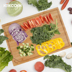 Kikcoin 17”×11” Bamboo Cutting Boards for kitchen, Reversible, XL, Natural
