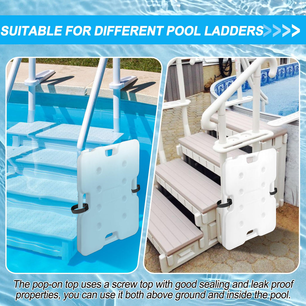 Desunqin 2 Pack 60lbs Heavy Duty Pool Ladder Weights, HDPE Waterproof Swimming Pool Ladder Weights for Steps, Pool Step Weights for Above & Underground Ground Pools (22.5" x 18")