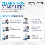 Purity Eyeglass Lens Cleaner Spray Kit - 3 x 8oz Lens Cleaner Spray Bottle + 2 Microfiber Cloth for Cleaning - Safe for All Lenses (AR Coated Included), Eyeglasses and Screens