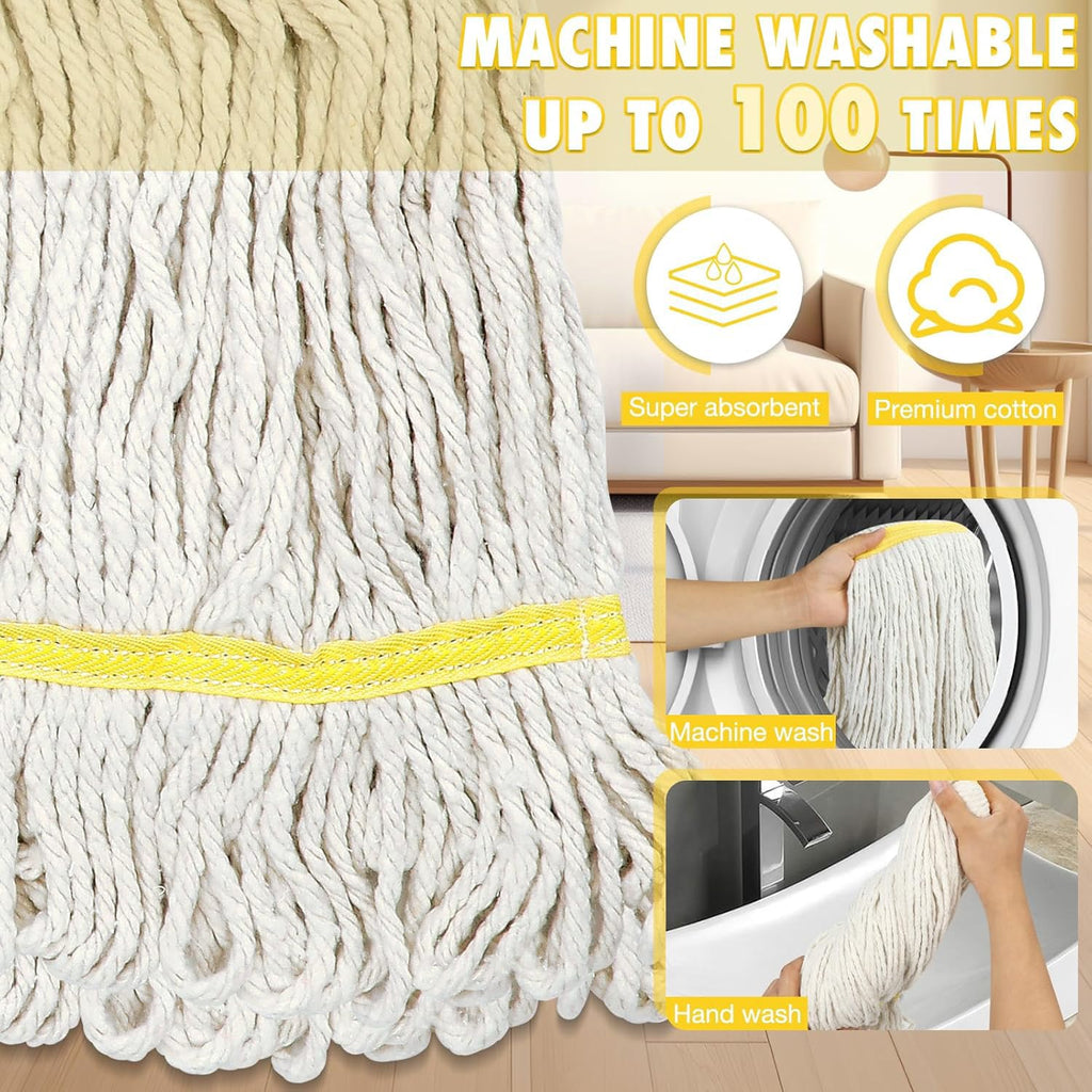 VOUBIEN Commercial Industrial Mop Heavy Duty with 3 Replacement Head