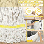 VOUBIEN Commercial Industrial Mop Heavy Duty with 3 Replacement Head