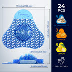 Spargos Urinal Screen Deodorizer, 24 Pack Blue Yellow Orange
