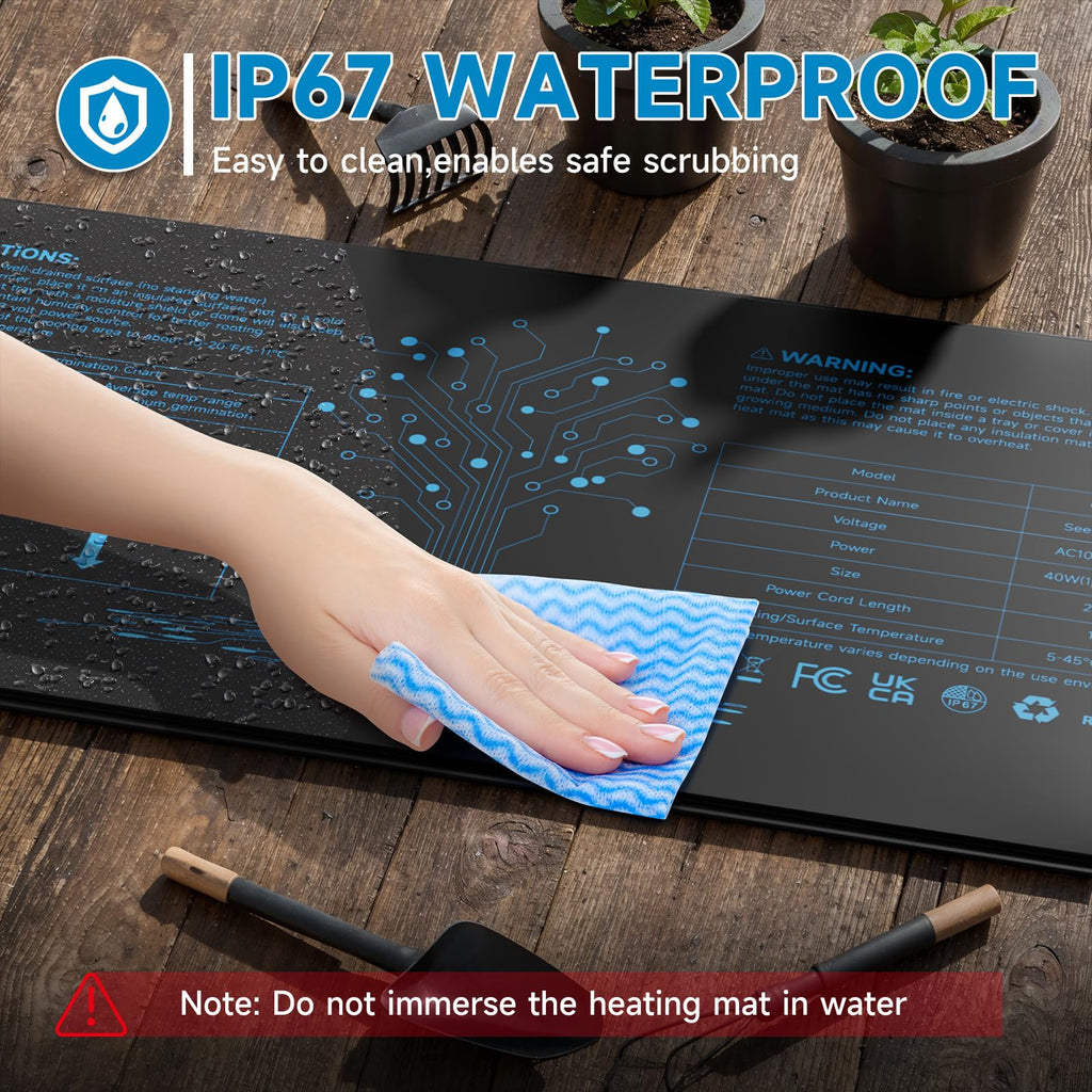 Hon&Guan 2 Packs 10"x 20.75" Seedling Heat Mat with Digital Thermostat