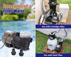 CIPU Pool Pump with Timer 2700GPH 115V Powerful Self Priming Above Ground Swimming Pool Pump 0.35HP with Filter Basket Low Noise for Pools Hot Tub Spa Water Circulation