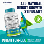 BoneScience Inc Height Growth Maximizer - Growth Optimization Supplement for Teens & Young Adults – Bone & Development Support with Calcium, Vitamin D3, Zinc & Amino Acids – 2 Pack (60 Count Each)