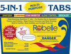 Robelle 5-Pounds Premium 5-In-1 Multi-Purpose Tabs, Chlorine Tablets 3 Inch, Sanitizer, Clarifier, Stain Inhibitor, Algae Control, Descaler, Sunlight Protector All In One, Made In USA