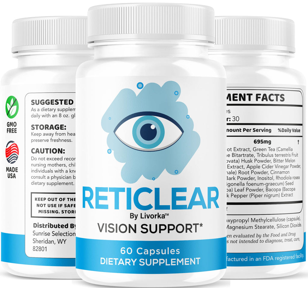 (3 Pack) RetiClear Capsules - Official Eye Health Support Pills, All Natural RetiClear Advanced Supplement Vitamins for Overall Wellness & Support Health Reviews, 180 Capsules for 3 Months
