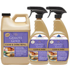 Granite Gold Clean and Shine Spray for Granite, Marble & Other Natural Stone & Quartz Surfaces, 1 x 64 Fl. Oz. & 2 x 24 Fl. Oz., 3-Pack