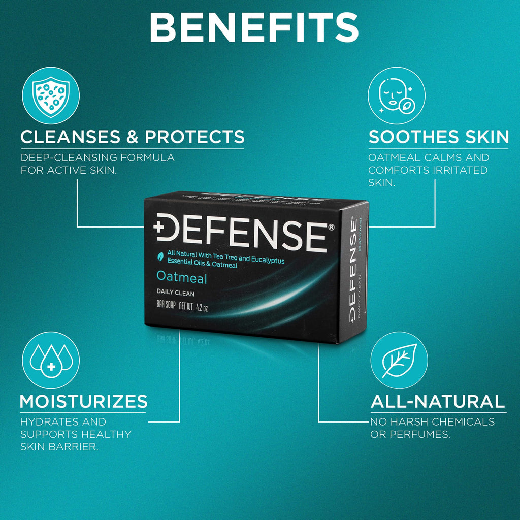 Defense Soap 5pk All Natural Oatmeal Bar Soap for Men | Made by Wrestlers with Tea Tree Oil & Eucalyptus Oil to Promote Healthy Skin