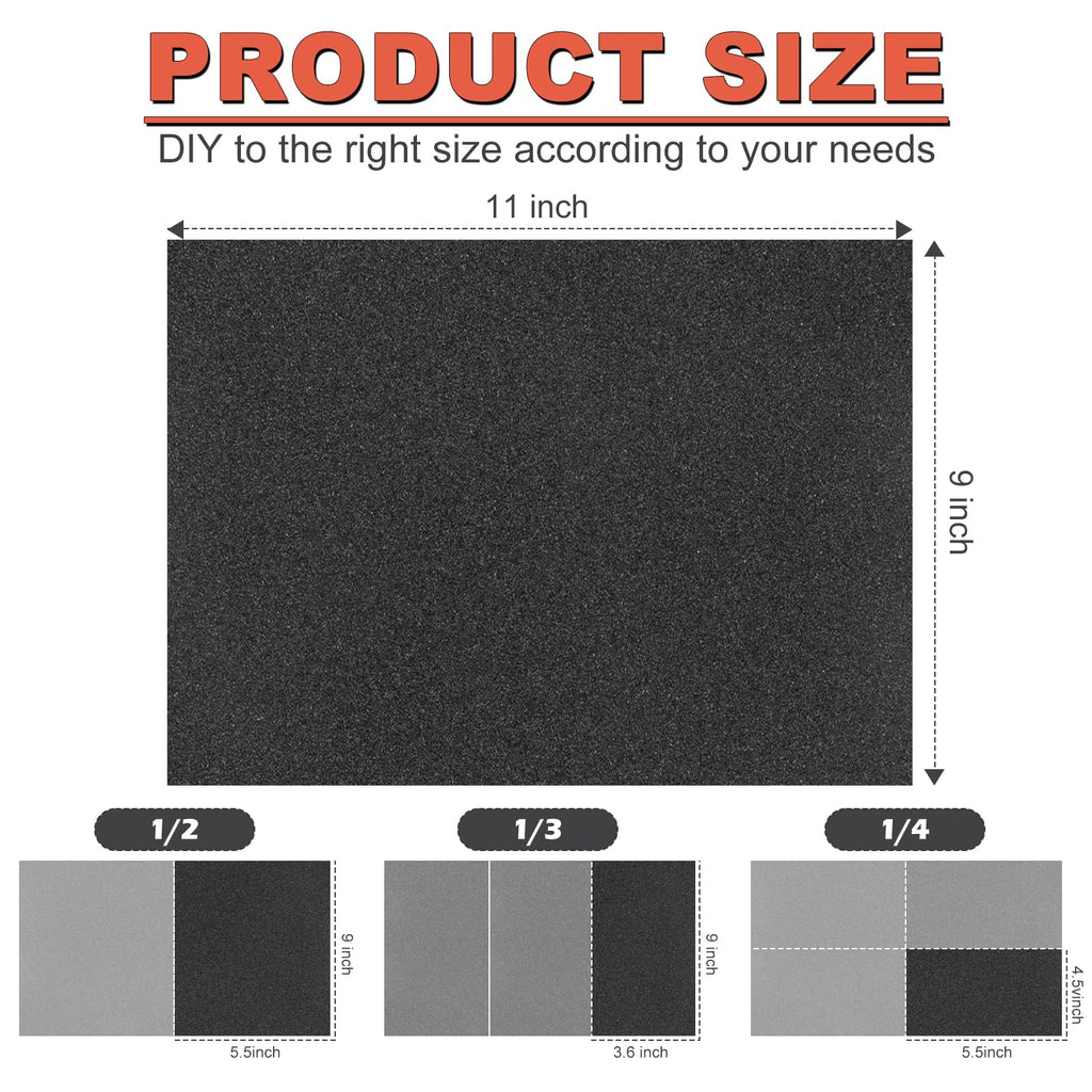 BMOTL Wet Dry Sandpaper Sheets 9x11, 600 Grit, 12Pcs