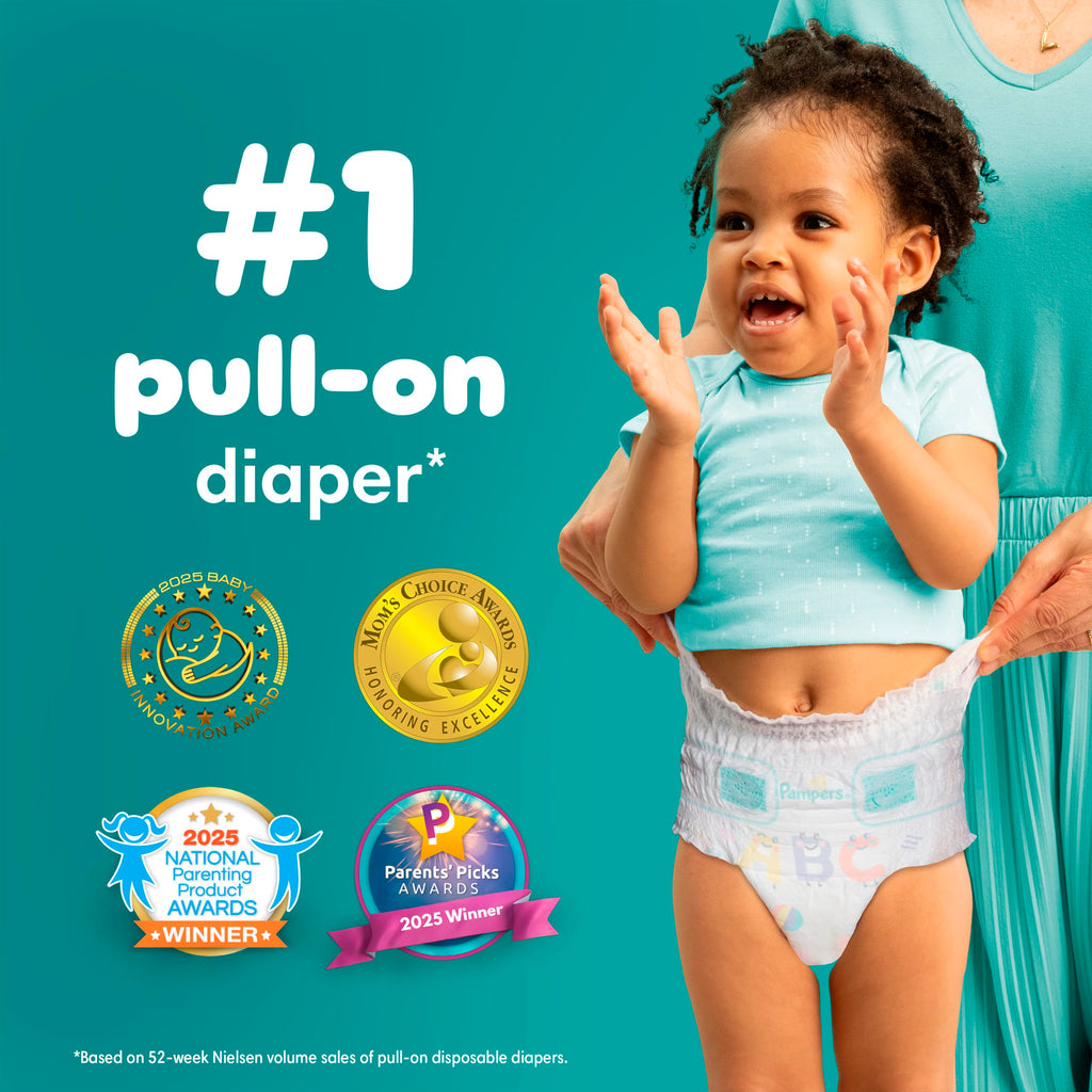 Pampers Diapers - Cruisers 360 - Size 6, 104 Count, up to 100% Leakproof Pull-On Diaper for Active Babies