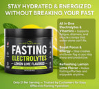 NovaPeak Fasting Electrolytes - Fast Hydration & Fasting Salts - Electrolytes for Fasting - Fasting Supplement - 30 Servings, Lemon Lime