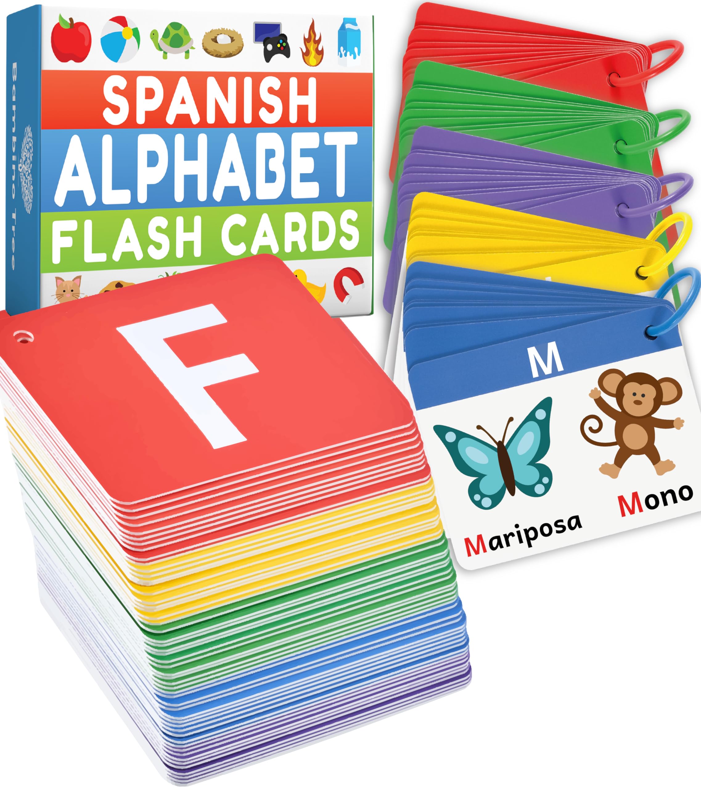 Spanish Alphabet Flash Cards - ABC Jumbo Flash Cards for Kids Ages 3-6 - Lowercase & Uppercase Letter Recognition Learning Game - Teacher Designed for Classroom, Preschool, Kindergarten & Toddlers