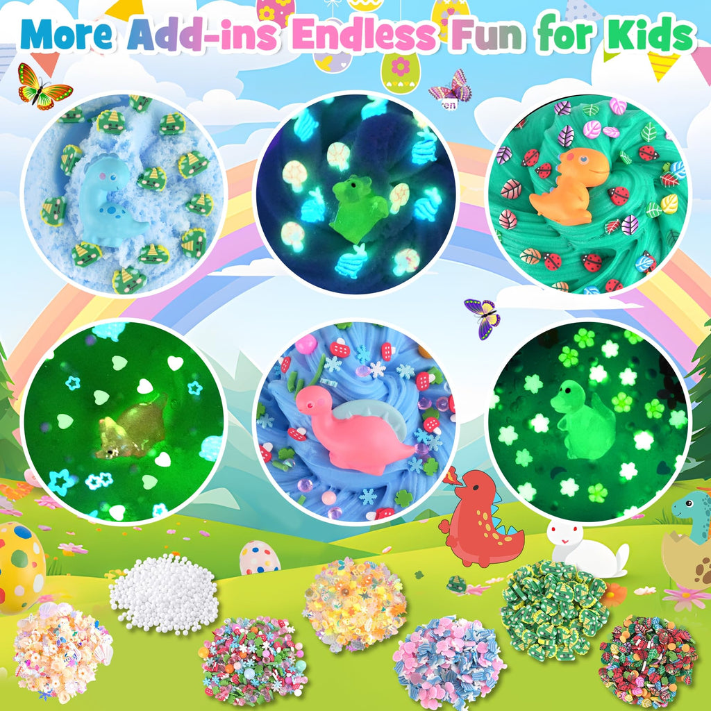 6 Pack Dinosaurs Slime Kit for Boys, Cloud Butter Squishy Birthday Gift Set