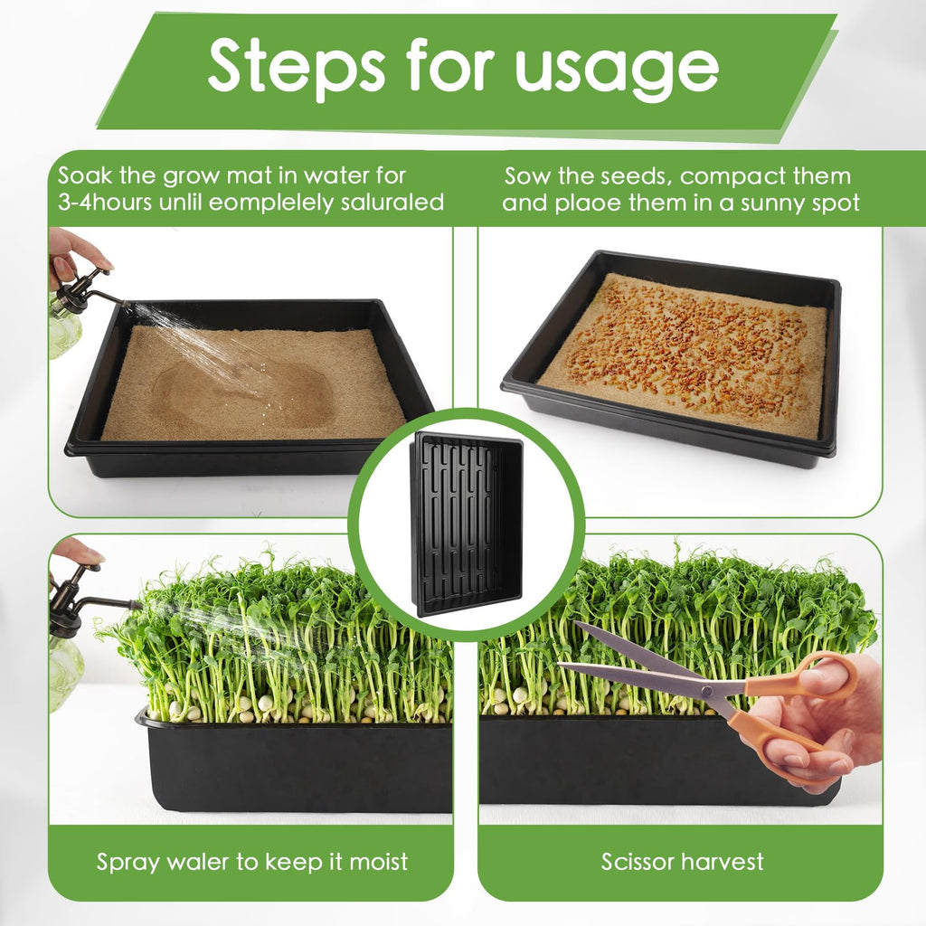 6 Pack Microgreens Growing Kit, Microgreens Trays for Indoor Gardening
