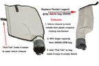ATIE Pool Cleaner Gray Fine Mesh Bag with Hook and Loop Fastener Enclosure for Pentair Kreepy Krauly Legend, Platinum Pool Cleaner Debris Bags 360009/EU16G with Snaplock - Gray (2 Pack)