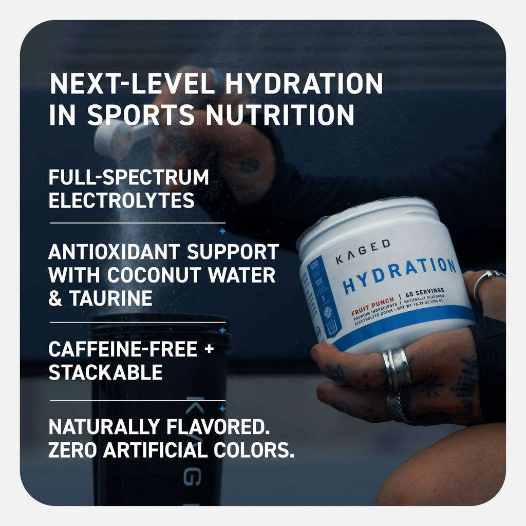 Kaged Daily Hydration | 5 Key Electrolytes | Sugar Free | Coconut Water | 60 Servings
