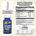 NATURAL STACKS NeuroAlert - 200mg Paraxanthine Energy Supplement - Caffeine Free Focus w/ 500mg L-Tyrosine & 100mg L-Theanine - 10mg NADH for Cellular Energy Support - 60 Paraxanthine Capsules