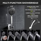 Veken 12" Wide High Pressure Rain Shower Head with Handheld