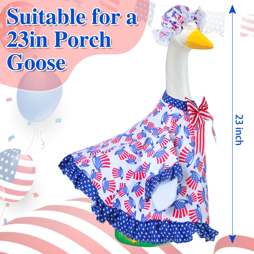 Muximud 4th of July Porch Goose Outfit, 23" Goose Statue Costume Set