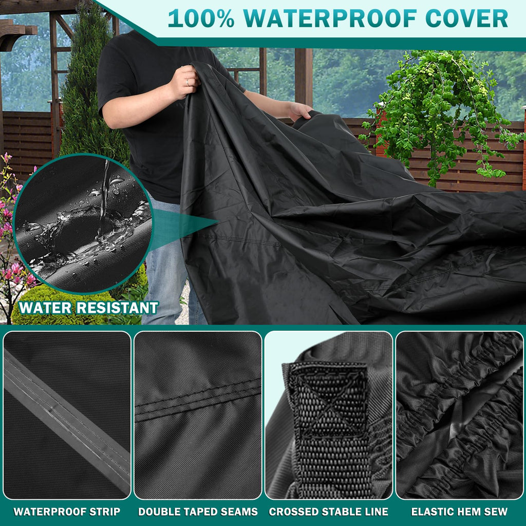 Valchoose 48"L x 22"W x 38"H Upgraded Mobility Scooter Storage Cover, 420D Oxford Fabric Scooter Weather Cover, with Waterproof Strip, Water Resistant, Anti-UV, Heavy Duty, Storage Bag (Black)