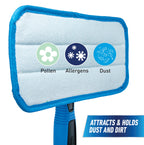 Unger Professional Indoor Window Cleaning Kit with 2' Pole — Swivel Head Pad Washer for Glass, Mirrors & Flat Surfaces, Streak-Free Results, 2 Reusable Microfiber Pads, Wet or Dry Use
