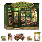 CUTEBEE Book Nook Kit - DIY Miniature House Dollhouse Kit for Adults and Teens, Booknook Tiny House Bookshelf Decor 3D Wooden Puzzle, Gifts for Family, Friends (Blossom Florists)