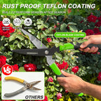 GARDENWORK Hedge Clippers Shears with Teflon Coated&Carbon Steel Blades