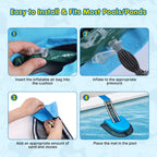 SDLDEER Animal Saving Escape Ramp Critters, 2Pcs Frog Saver Pads Ladder for Swimming Pools Lily Pad for Frogs Float Life Saving Wildlife Duck Creature Rescue Bridge Log Maintenance Kits（Blue）