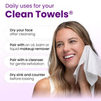 Clean Skin Club Healthy Aging Clean Towels® XL, Smooths Fine Lines Wrinkles & Texture in 6 weeks, Treated for Extra Softness, Disposable Face Towels, Anti Aging Makeup Remover Dry Wipe, 50 count