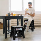 Delxo Folding Step Stool 13 Inch,300 Lbs Step Stool for Adults Black