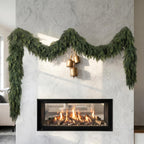 9Ft Christmas Cedar Garland, Real Touch Soft Greenery Christmas Decorations
