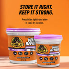 Gorilla High Performance Wall Repair Color Change, 16 Ounce Tub, Applies Purple, Dries White – Spackling & Primer in One, Shrink & Crack Resistant