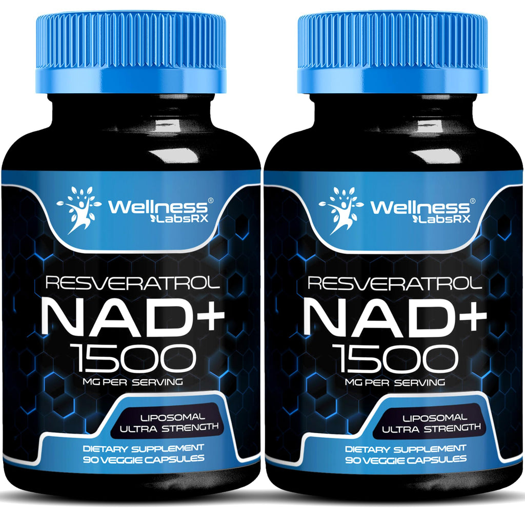 WELLNESS LABSRX Liposomal NAD Supplement, 1500mg - NAD Resveratrol Supplement for Women and Men, NAD+ Support Cellular Health, Energy & Anti Aging - 2 Pack