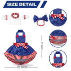 Woaoce 4th of July Porch Goose Outfits with Stars & Stripes, Patriotic Red White Blue Costume for 23 Inch Porch Statue, USA 250th Anniversary Outdoor Lawn Garden Decor