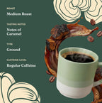 Four Sigmatic Gut Health Organic Ground Coffee | Medium Roast, Immune Boosting Probiotic Mushroom Coffee with Chaga & Turkey Tail for Gut Health & Immune Support | 12oz Bag